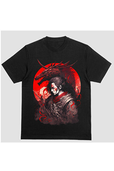Kartier Унисекс черна тениска Samurai Nightmare