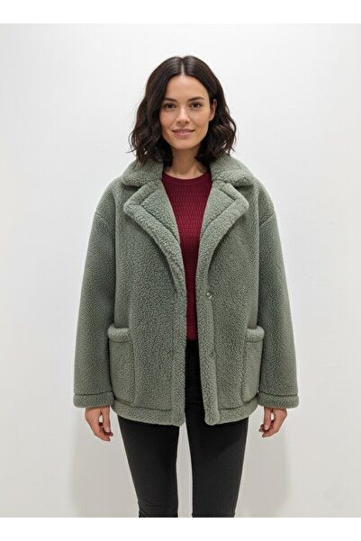 PAOLO FRAMINCO KUZU DERİSİ YEŞİL KÜRK DERİ CEKET