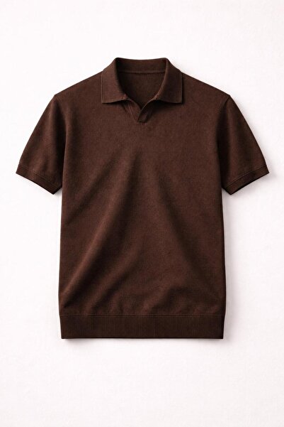 Valiberta Dawson Polo V-Neck Buttonless Short Sleeve Slim Knitwear Men's T-Sh...