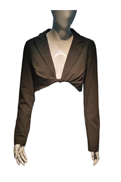 FASHION Casual, office, short khaki jacket, side zipper