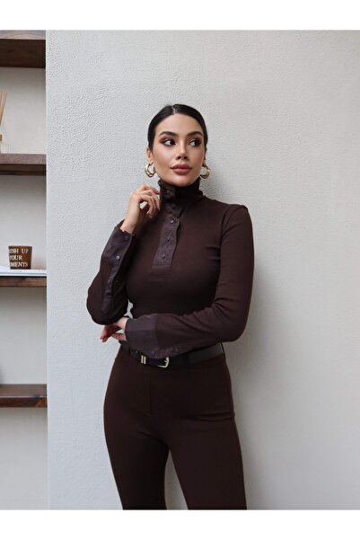 ESRAHELVACI Snap Detail Ribbed Blouse