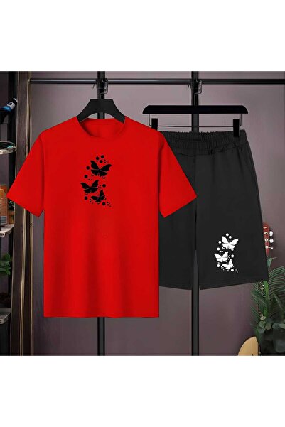 Zohar تي شيرت مطبوع من الأعلى والأسفل - مجموعة شورتات