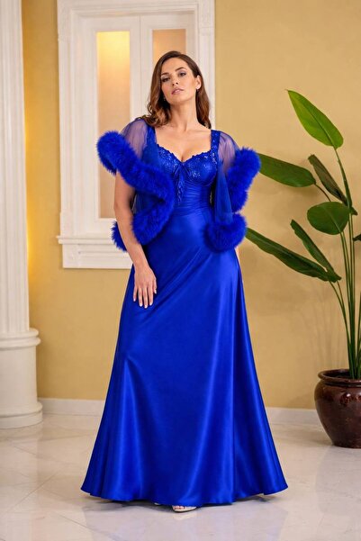 Lama Lingerie Women's Long Nightgown Satin and Tulle