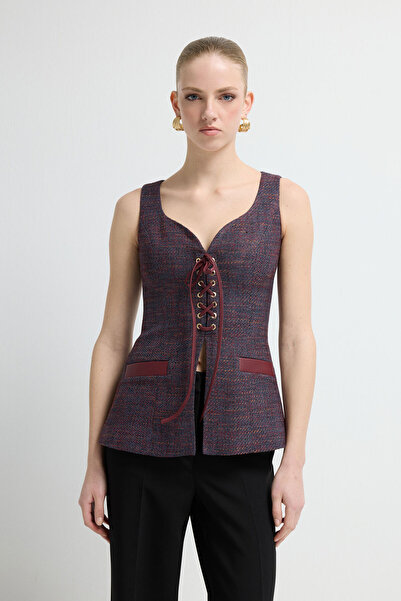 adL Deri Detaylı Yelek