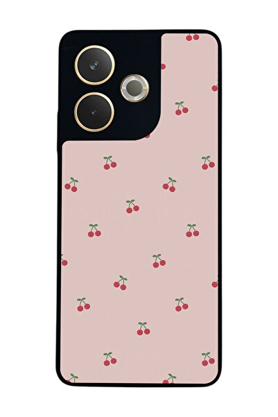 OPPO A5 Pro Uyumlu Kiraz Tasarımlı Glossy Premium Kılıf