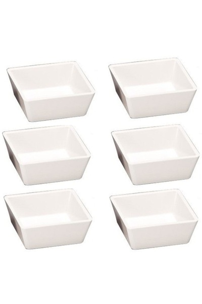 Culinaro Set 6 boluri melamina patrat White 9x9x3,5 cm