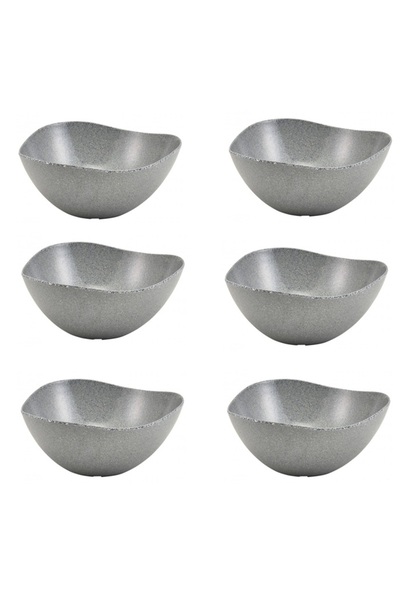 Raki Set of 6 melamine bowls Vezhi 5.8x5.8xh2.5 cm gray