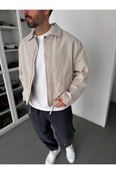 BYBASICMAN Beige Boxy Fit Oversize Jacket Tw-7001