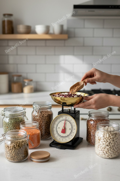 MİEN Etro Klasik Retro Terazi – Dekoratif Mutfak Tartısı Siyah Gold