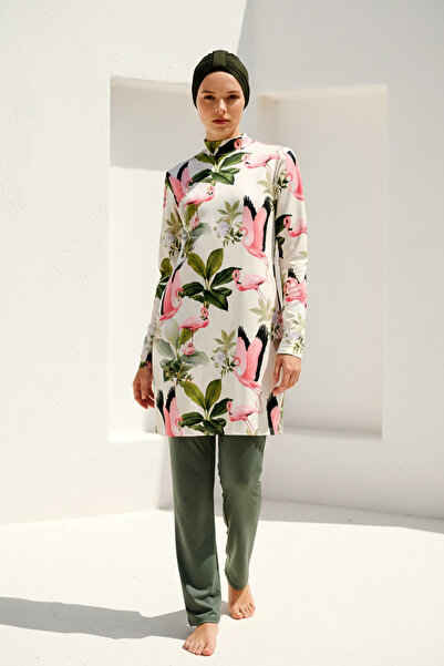 Marina Fully Covered Hijab Swimsuit Khaki 1966