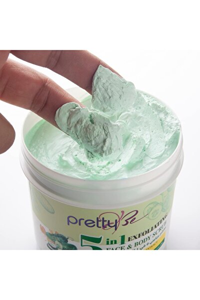 pretty Be 5 in 1 Exfoliating Face & Body Scrub With Cucumber Extract, Improves Complexion & Reduces