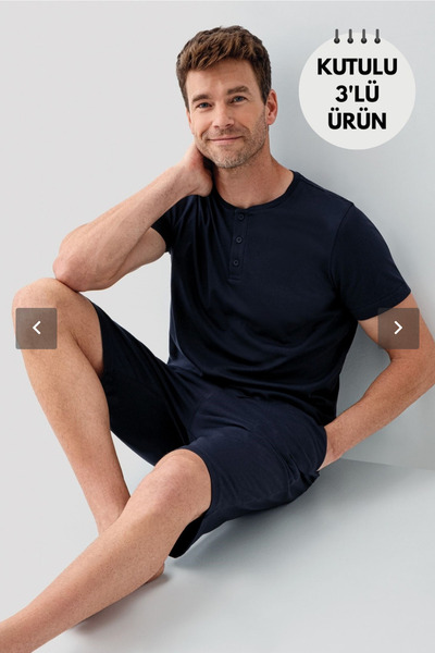 Arnetta Men'S, Navy Blue, 100% Cotton, (Socks Included) 3-Piece Set