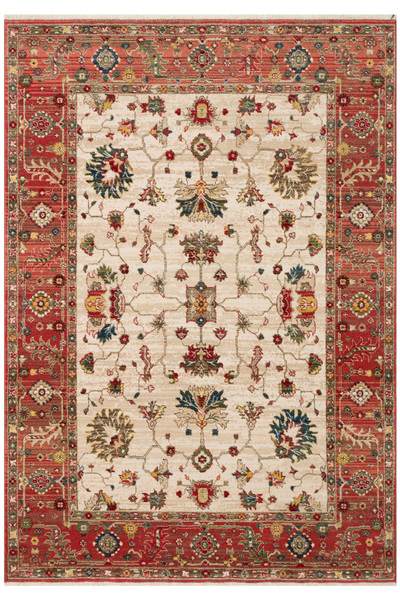 Cool Halı Anka Krem Kırmızı Dört Mevsim Renkli Vintage Bohem Yumuşak Makine D...