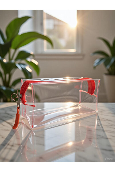 cosmoplex Şeffaf Makyaj Çantası 21x9x8