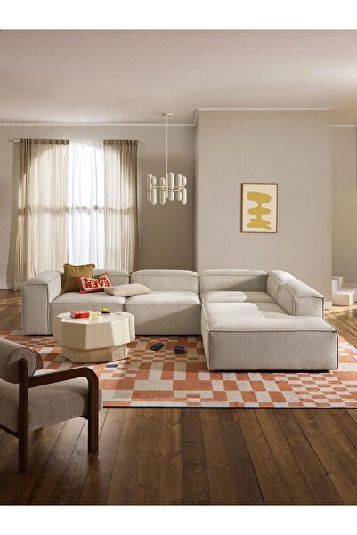 S Home Design Concept Frida 4 Modül Dinlenme Puflu 290x240 cm, Sağ Köşe, Fiti...