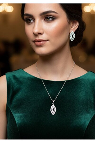 REBRAND Silver Accessory Set, Necklace and Earrings