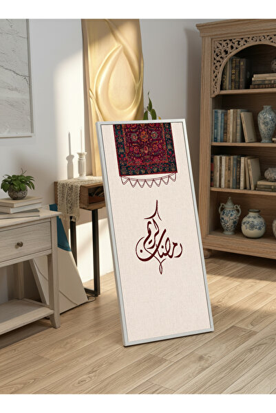 LOWHA لوحة جدارية قماشية على إطار خشبي بإطار أبيض عائم وحامل خلفي، تحمل تصميم...