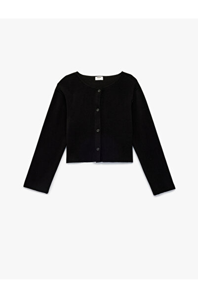 Koton Cardigan cu mâneci lungi și nasturi, cu decolteu tip crew