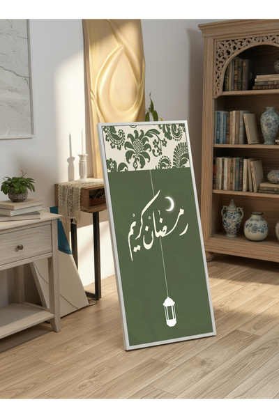 LOWHA لوحة جدارية قماشية على إطار خشبي بإطار أبيض عائم وحامل خلفي، تحمل تصميم...