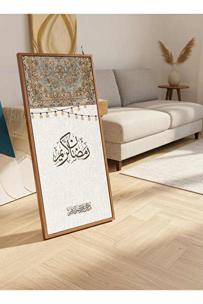 LOWHA لوحة جدارية قماشية على إطار خشبي بإطار عائم بلون الخشب وحامل خلفي، تتمي...