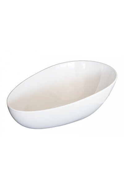 Culinaro Bol forma ou oblic din melamina alb 36x24xh8-14cm