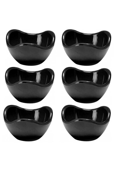 Raki Set 6 boluri ramekin melamina 6,5x6,5x3,5cm neagra