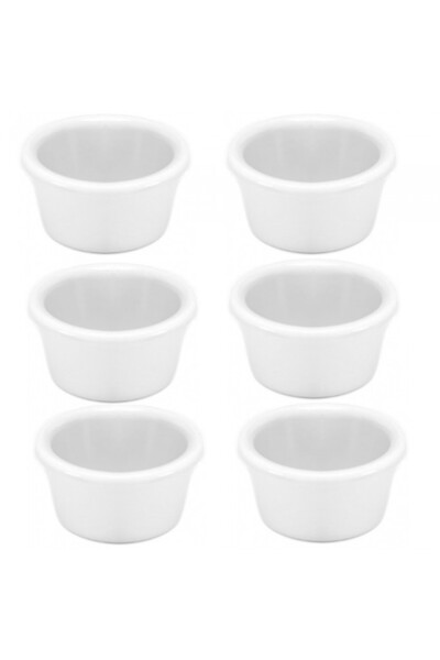 Raki Set of 6 melamine ramekin bowls 7x7x3.5cm white
