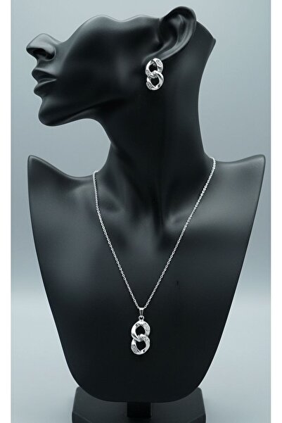 REBRAND Silver Accessory Set, Necklace and Earrings