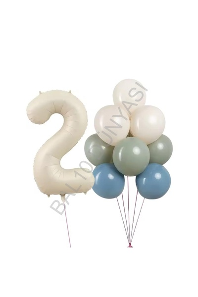 RÖNESANS PARTİ مجموعة أرقام وبالونات كريمية - للأعمار من 2 سنوات فما فوق