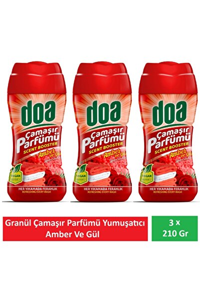 Doa Granül Çamaşır Parfümü & Çamaşır Yumuşatıcı Amber ve Gül 3 x 210 Gr