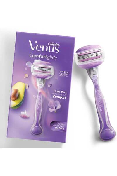 Venüs ماكينة حلاقة فينوس كومفورت جلايد النسائية - برائحة الأفوكادو - مزودة بص...