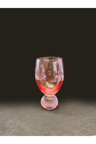 ROY KING PEMBE AYAKLI TEKLİ KRİSTAL CAM BARDAK 200ML