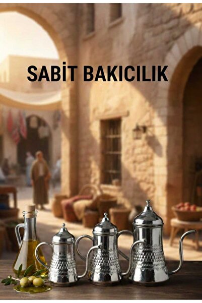 Sabit Bakırcılık Copper Yagdan Set of 3 Silver Plated