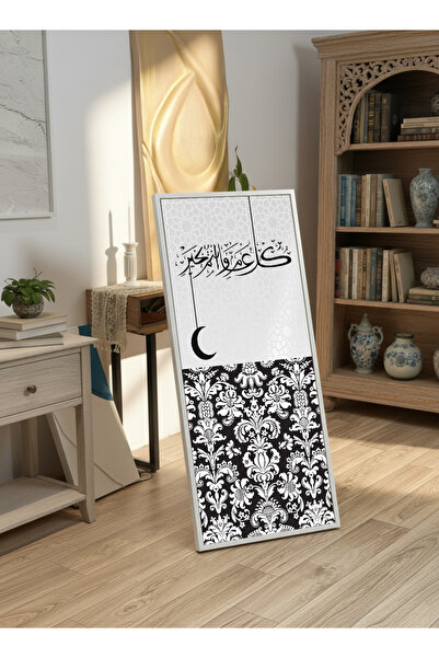 LOWHA لوحة جدارية قماشية على إطار خشبي بإطار أبيض عائم وحامل خلفي، تتميز بتصم...