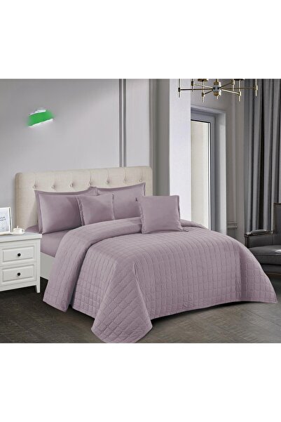 mingle Hotel-style double bed comforter set, plain, compressed, 6 pieces, siz...
