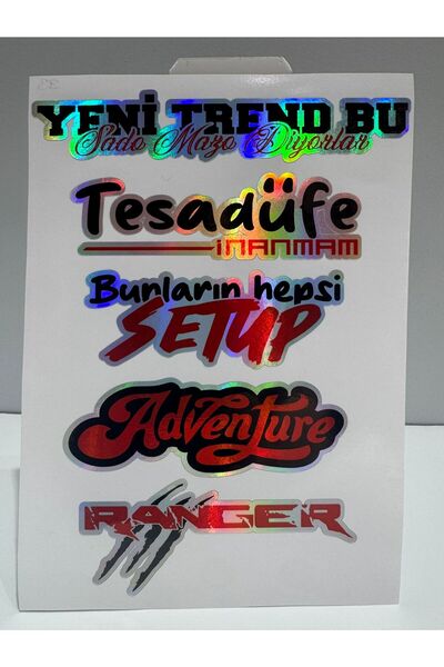 vizyon360dijital Hologram Kart Araba Arka Cam Yazıları 1 Adet Hologramlı Yeni...