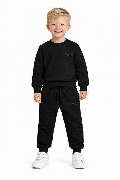 zepkids Σετ αθλητικής φόρμας για αγόρια σε μαύρο χρώμα με στάμπα με λαιμόκοψη...