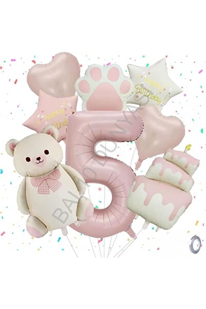 BEST PARTİ Retro Colors Concept Birthday Party Set Age-5
