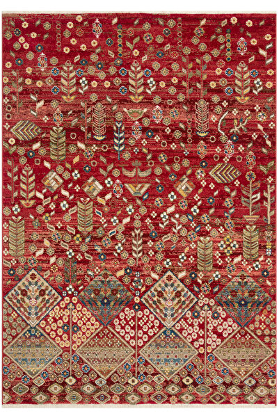 Cool Halı Anka Kırmızı Vintage Etnik Desenli Çok Renkli Bohem Yumuşak Dokuma ...