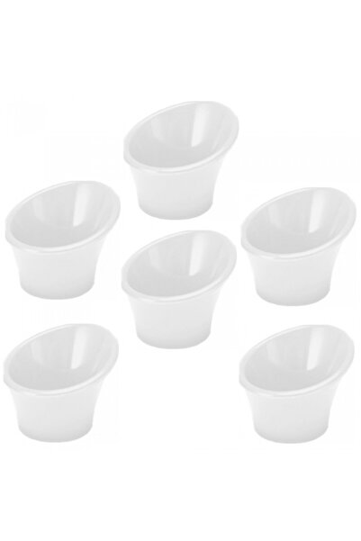 Culinaro Set of 6 melamine slanted bowls 4x7x6cm white