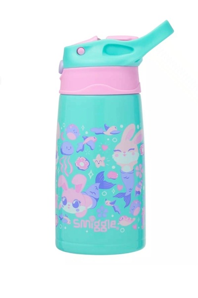 SMIGGLE Curious çelik bunny otomatik pipetli jr matara