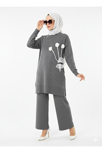 Balgüneş Tekstil Kadın Tesettür Şık Triko İkili Takım – Tunik & Pantolon