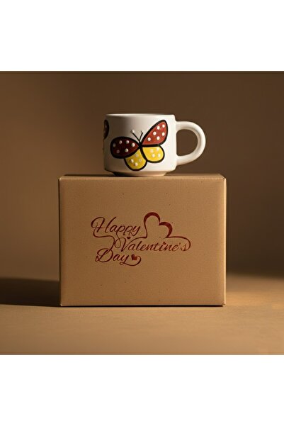 Artiser Handmade Ceramic Mug in Valentine's Day Packaging, Butterfly Pattern ...