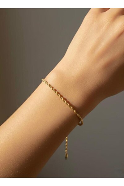 Universal Kadın Gold Burgu Zincir Bileklik - Su Yolu ve Saat Yanı Kombinleneb...