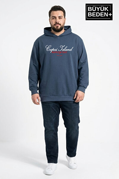 Superlife Men's Large Size Slim Hooded Capri Island Printed Thin Swatshirt Sp...