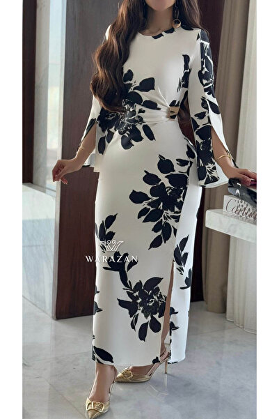 Warazan فستان ناعم مخصر من الخصر