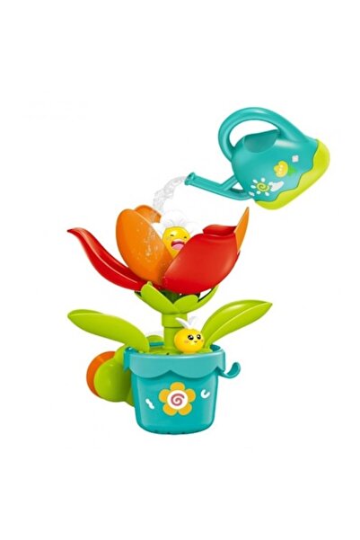 OEM Bath toy Flower with opening petals and sprinkler