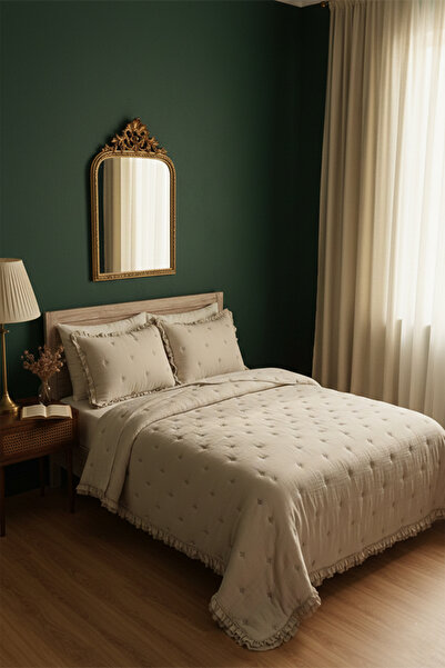 eco concept Karven Series Cotton Double Bedspread, Muslin Fabric Double Bedsp...