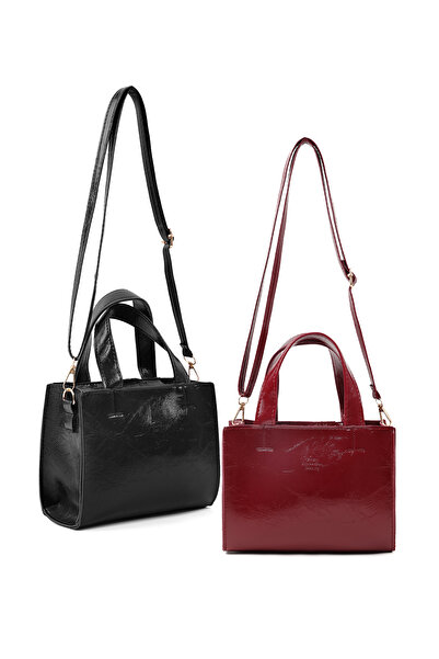 SHAKA Wrinkled Textured Black/Wrinkled Textured Burgundy Shk282 Set, Faux Lea...