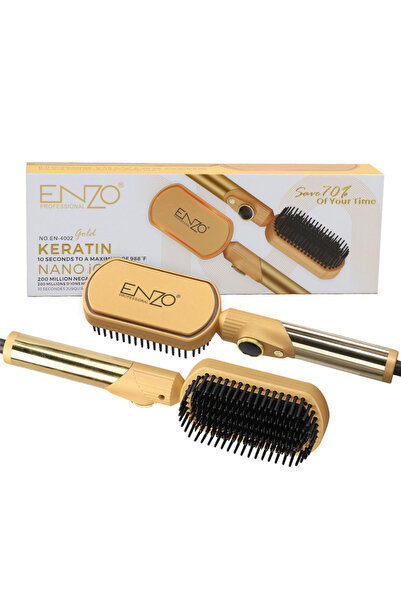 ENZO Professional Hair Straightener Brush EN-4002 – 3-in-1 Styler, Dryer & Vo...